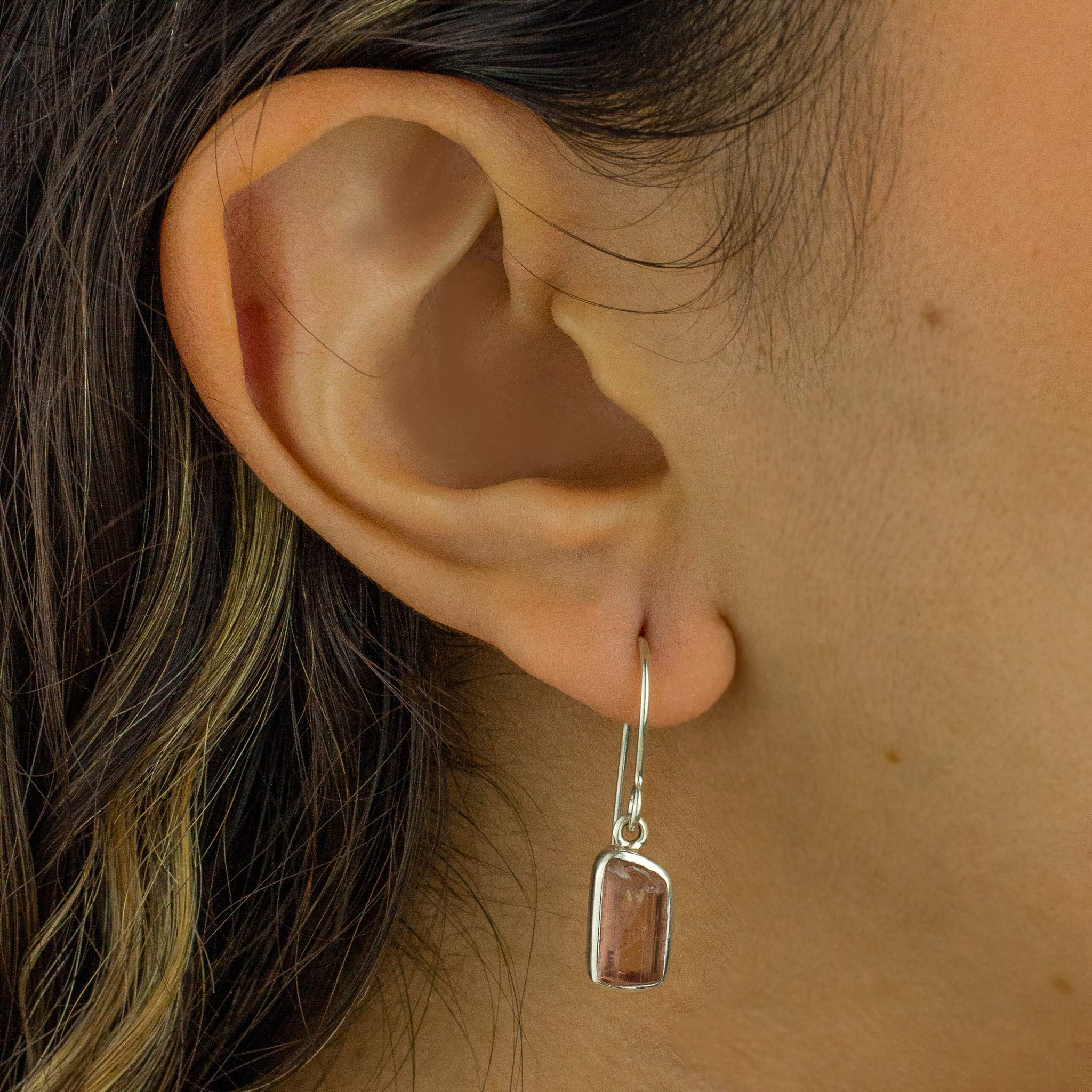 Pink Tourmaline Drop Earrings