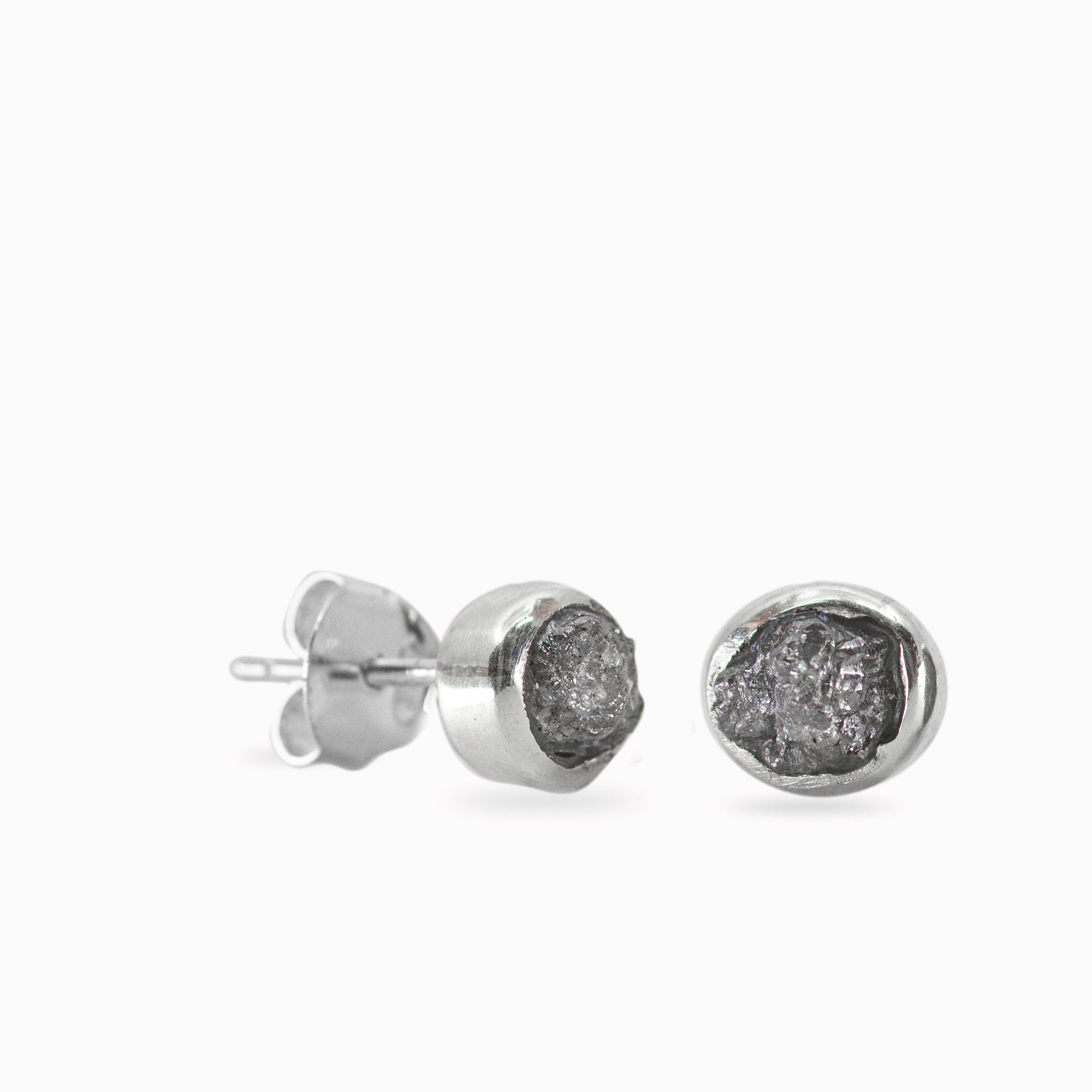 raw diamond earrings