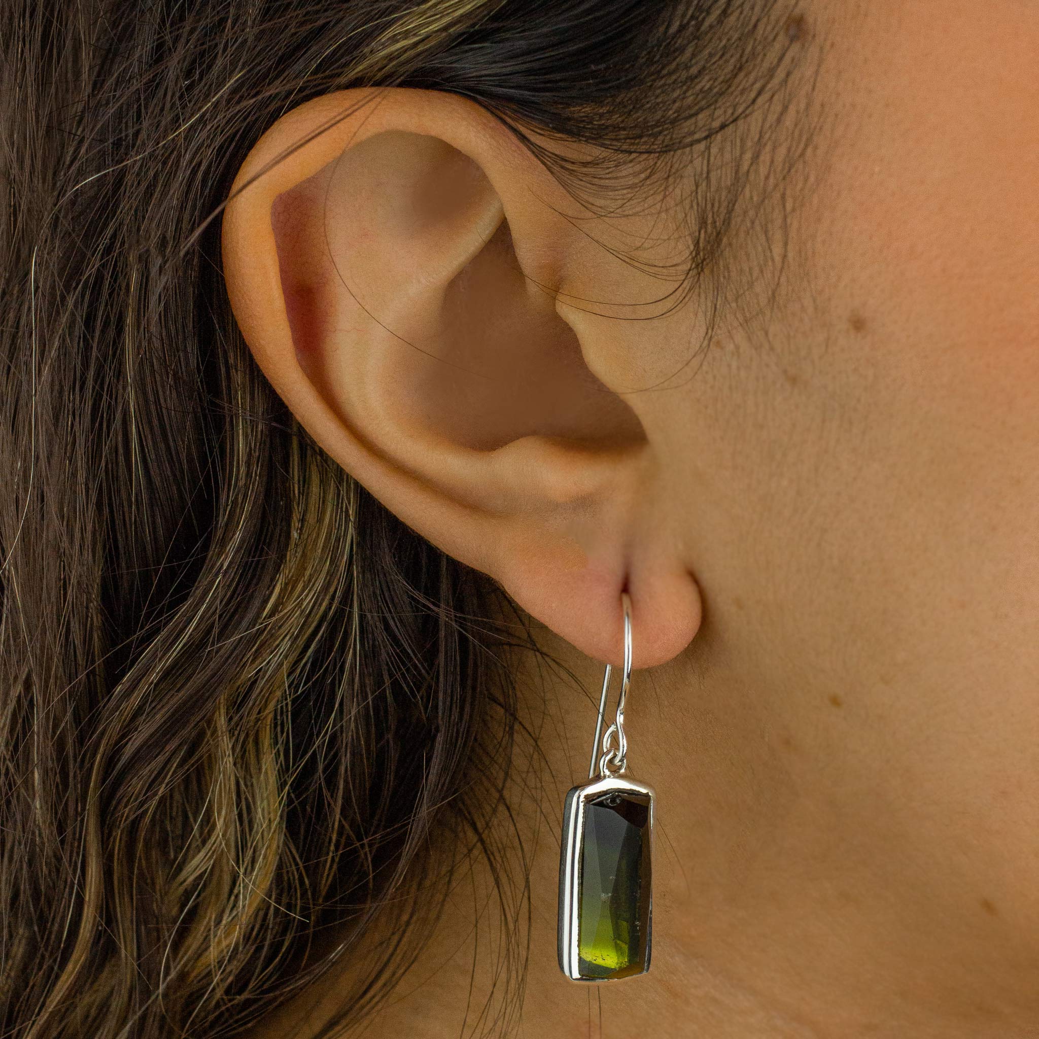 Green Tourmaline Drop Earrings