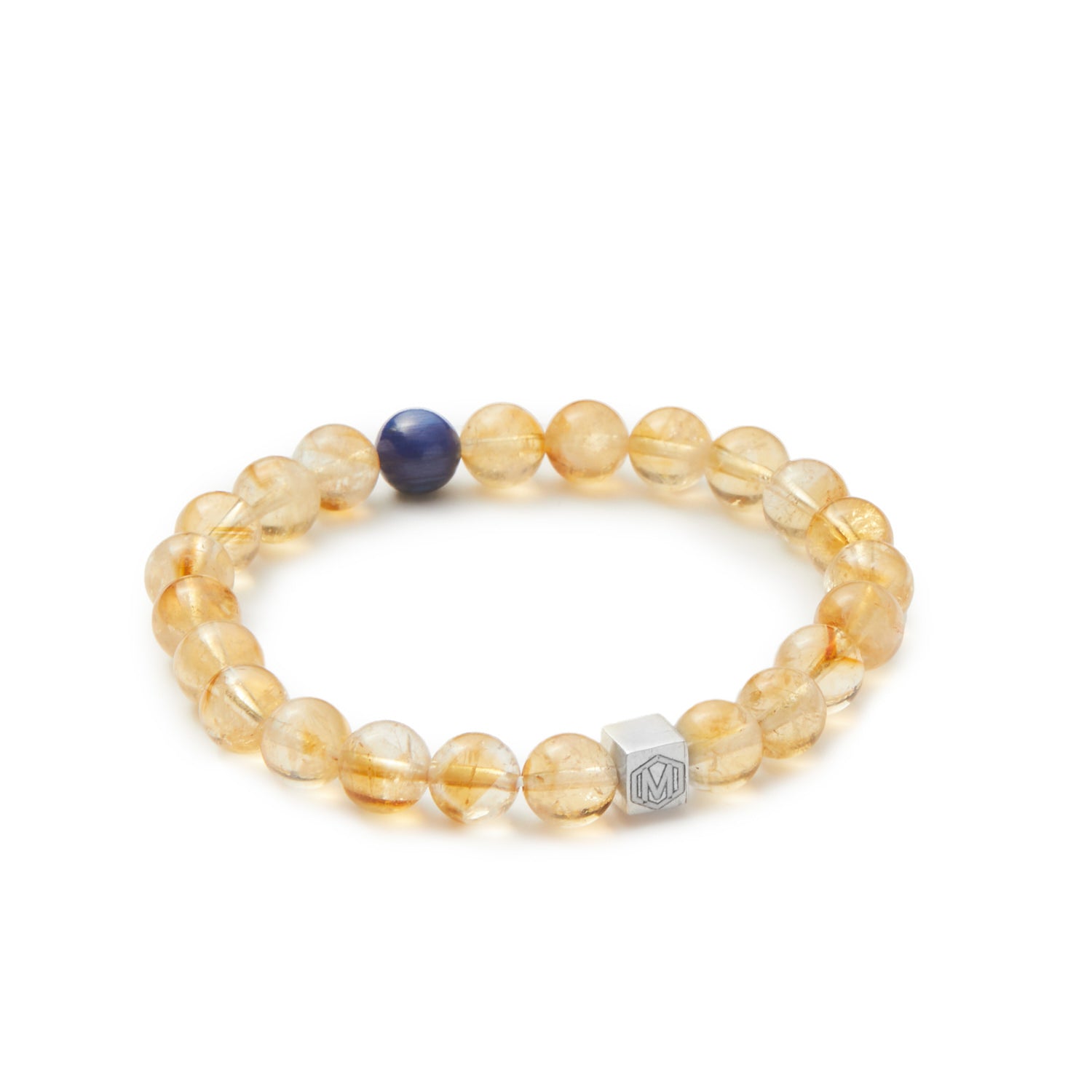 Citrine and kyanite beaded bracelet