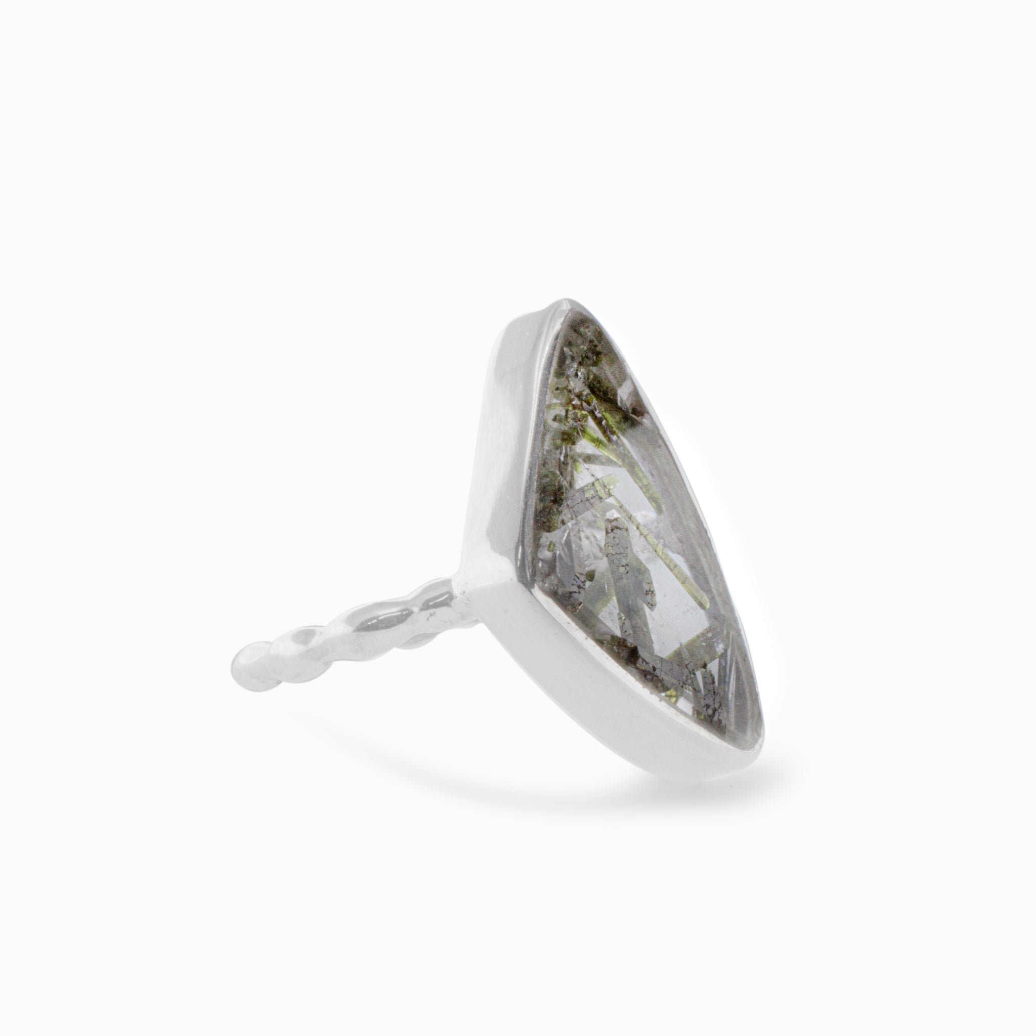 Epidote in Quartz Ring