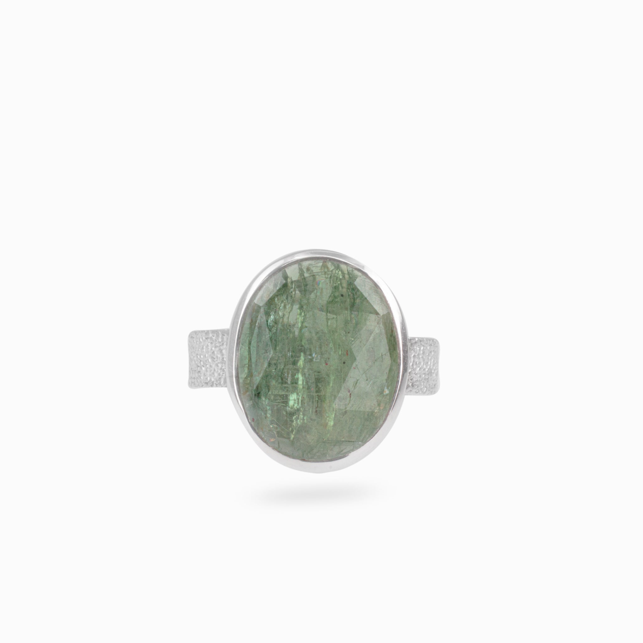 green kyanite ring