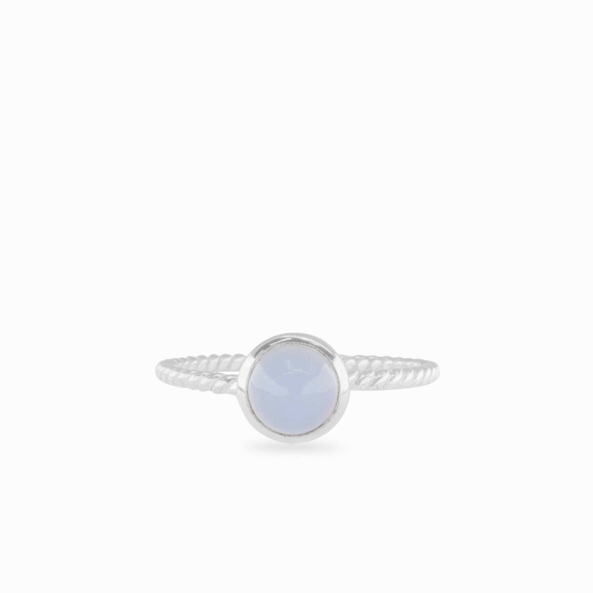 blue chalcedony ring