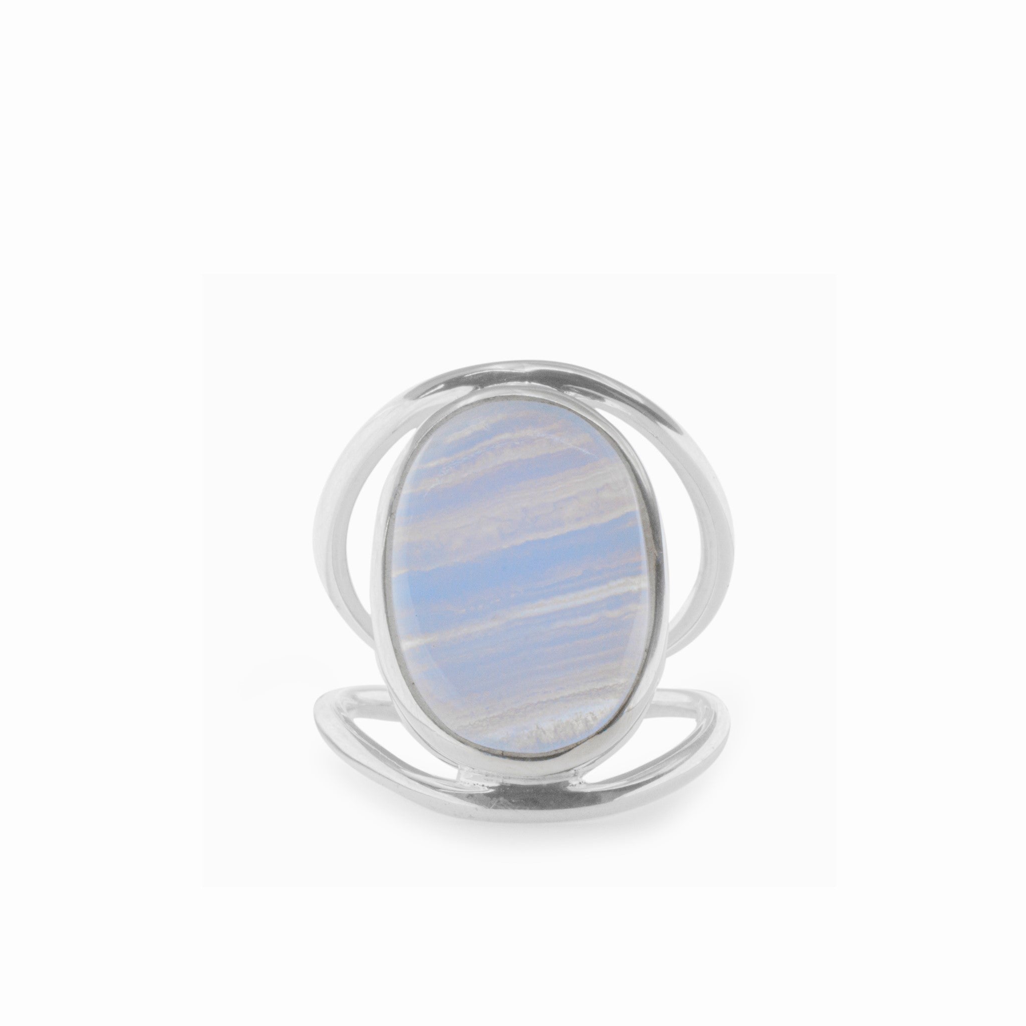 blue lace agate ring