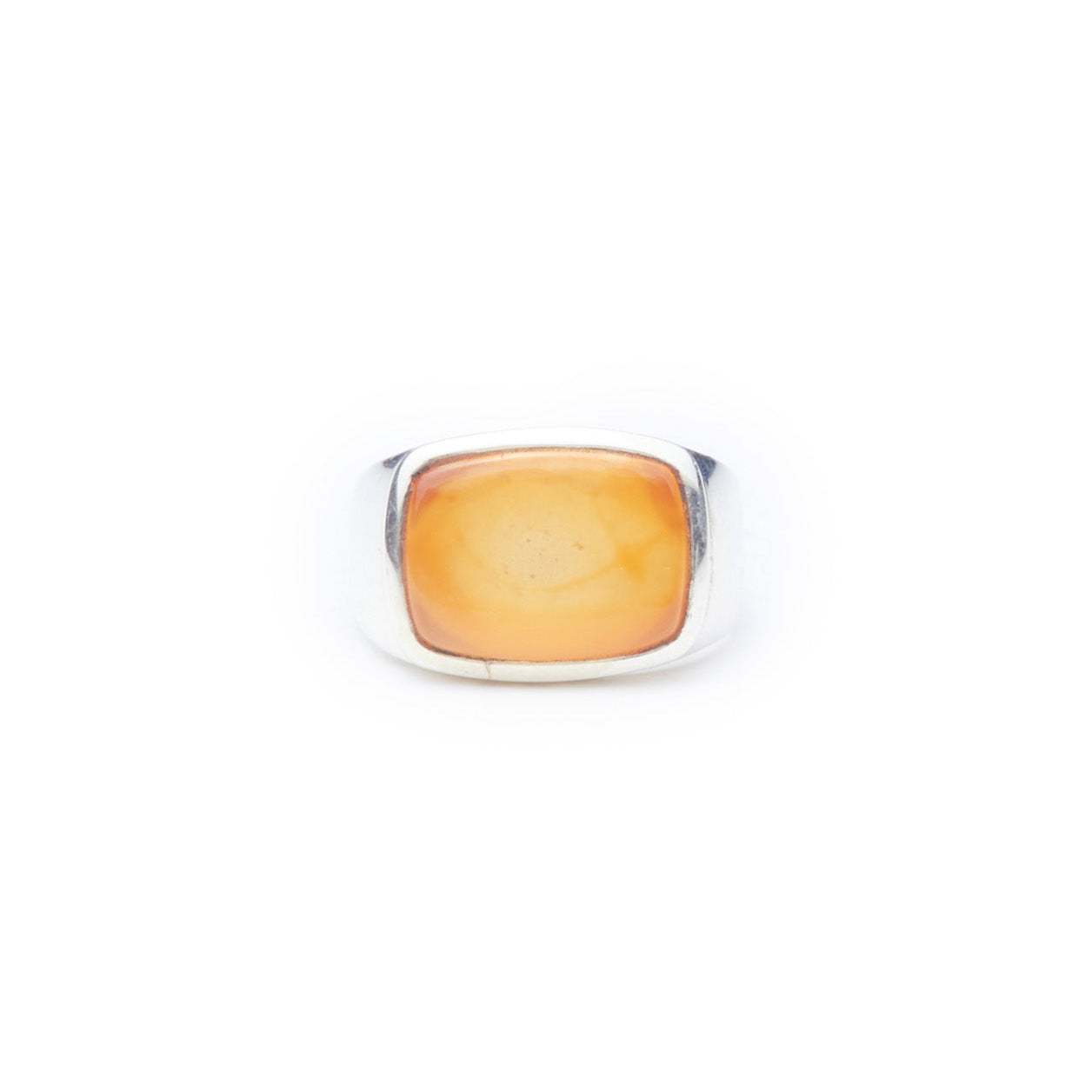 Carnelian Cabochon rectangular ring with thick band