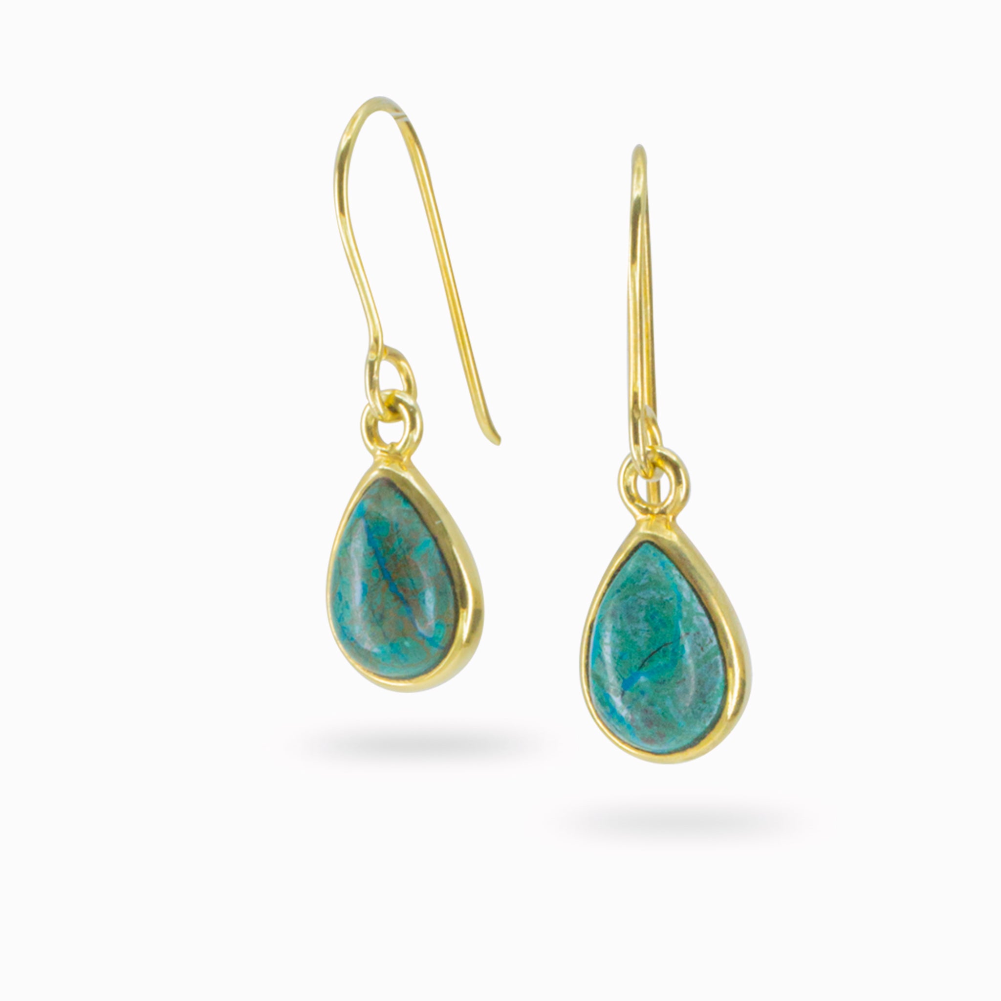 Chrysocolla Malachite Drop Earrings