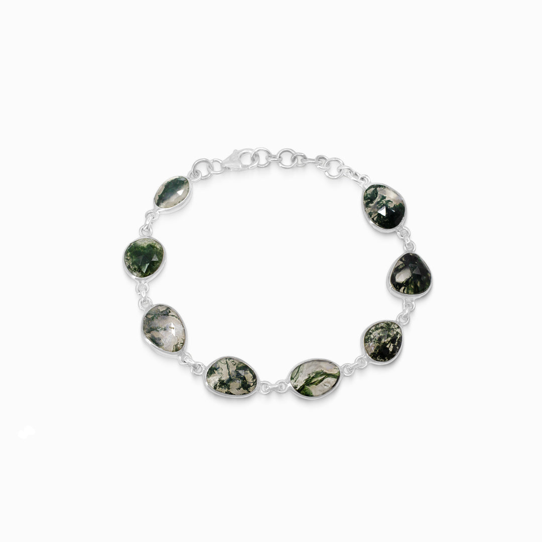 Moss Agate Beaded Bracelet