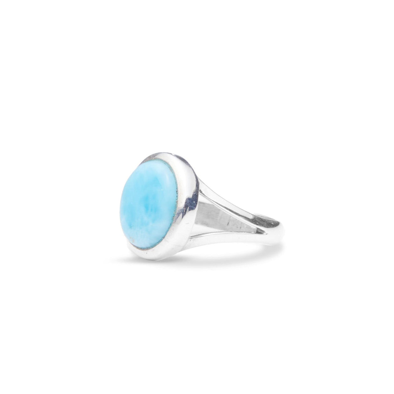 Larimar round ring with split band