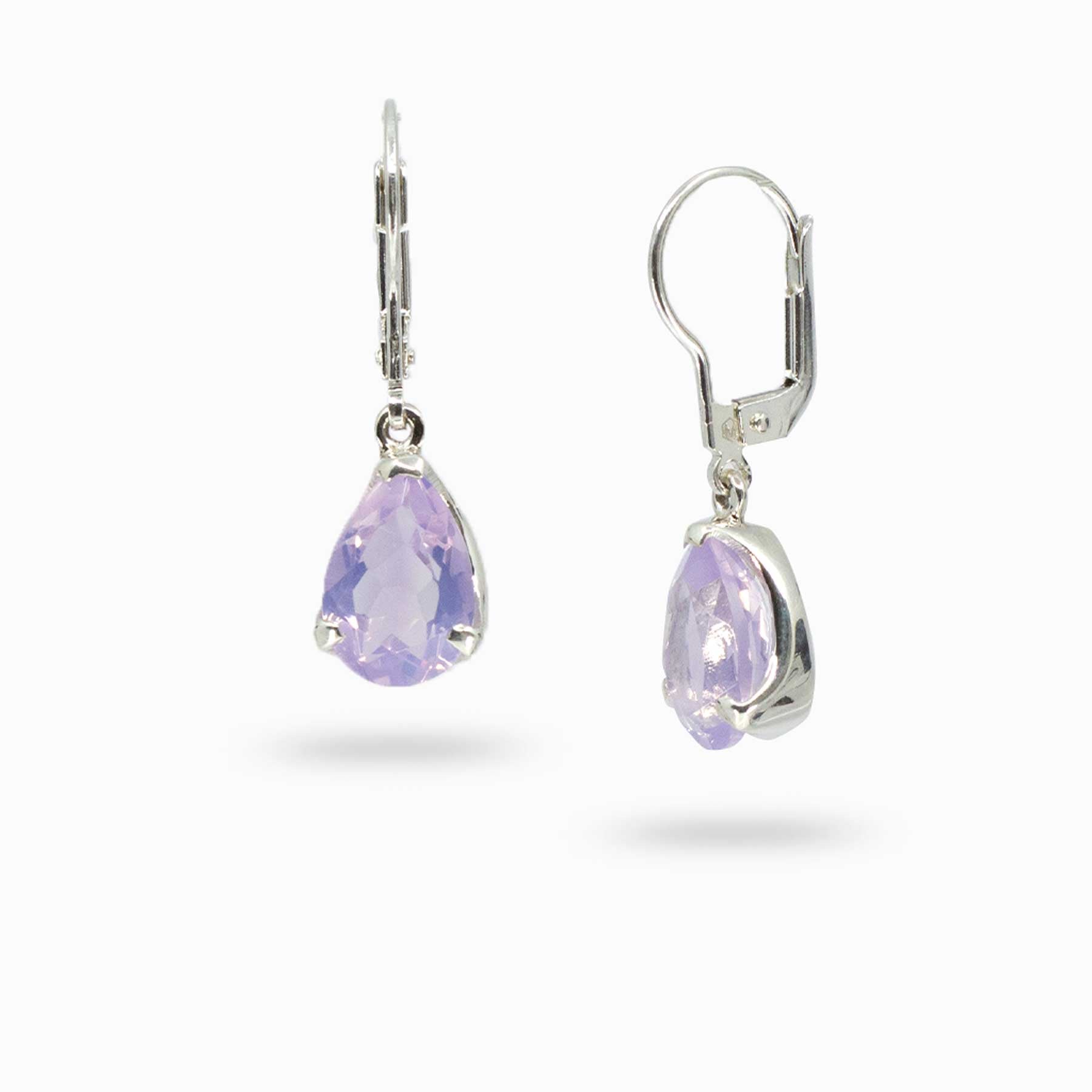 Lavender Quartz Drop Earrings