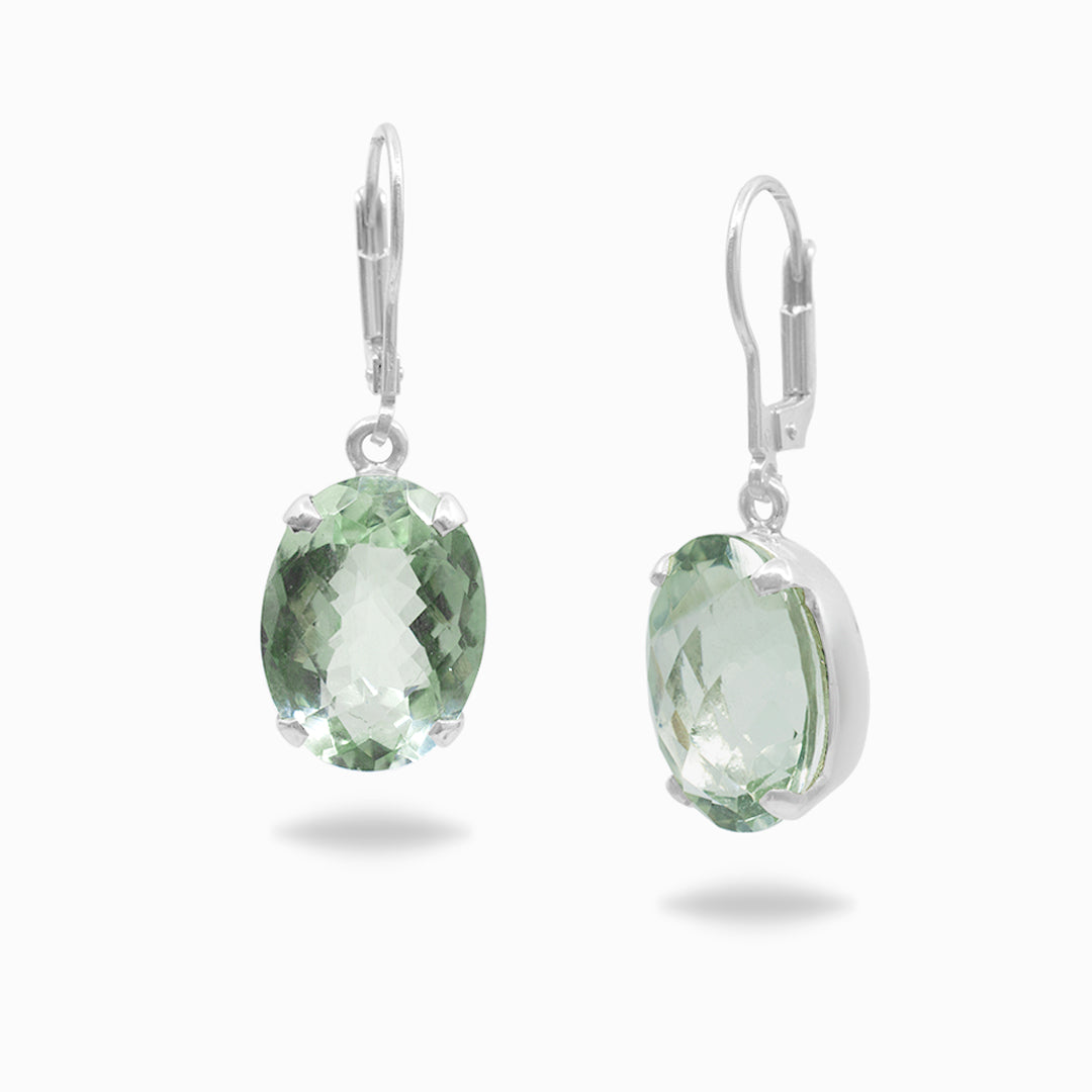 Green Quartz Drop Earrings