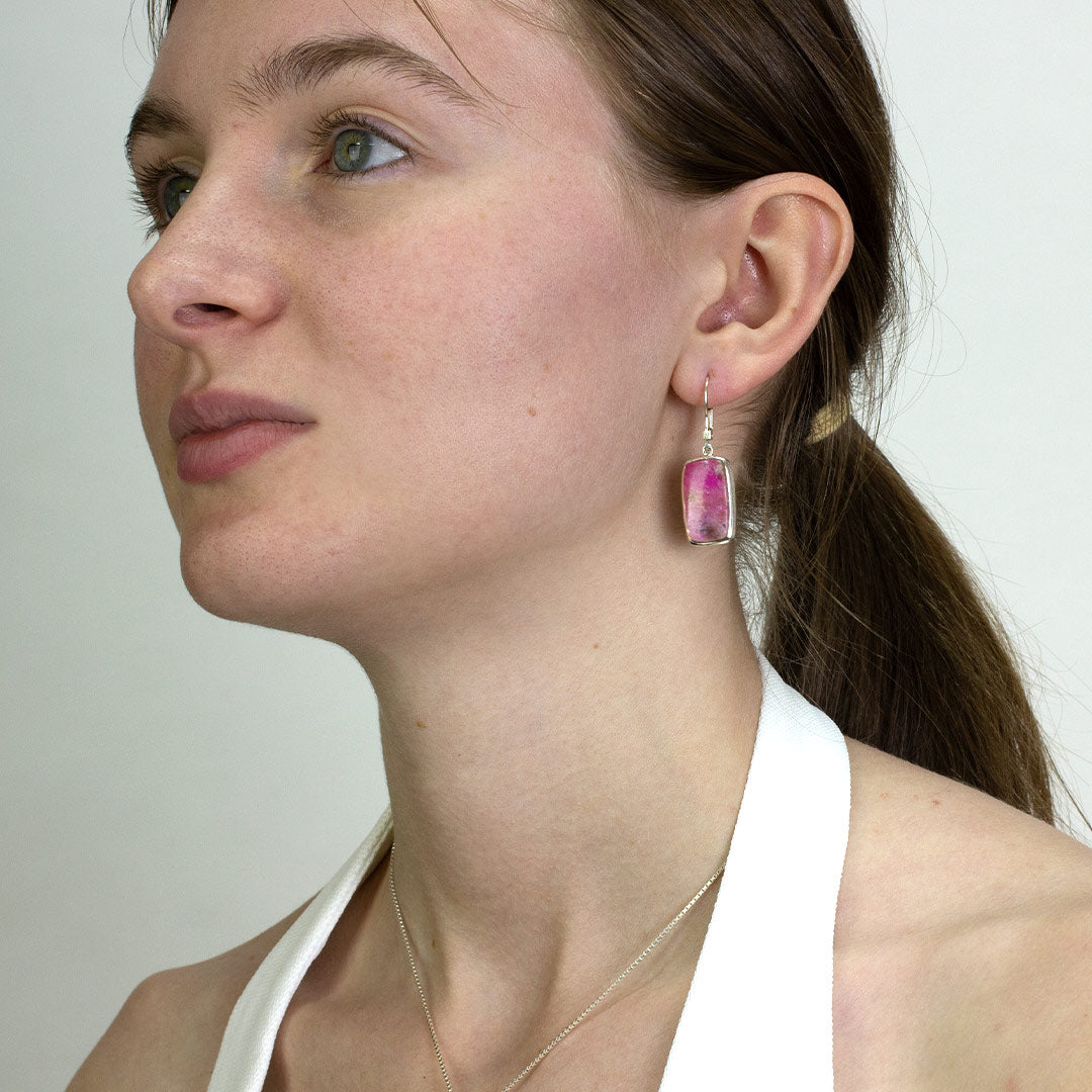 Cobaltian Calcite Drop Earrings