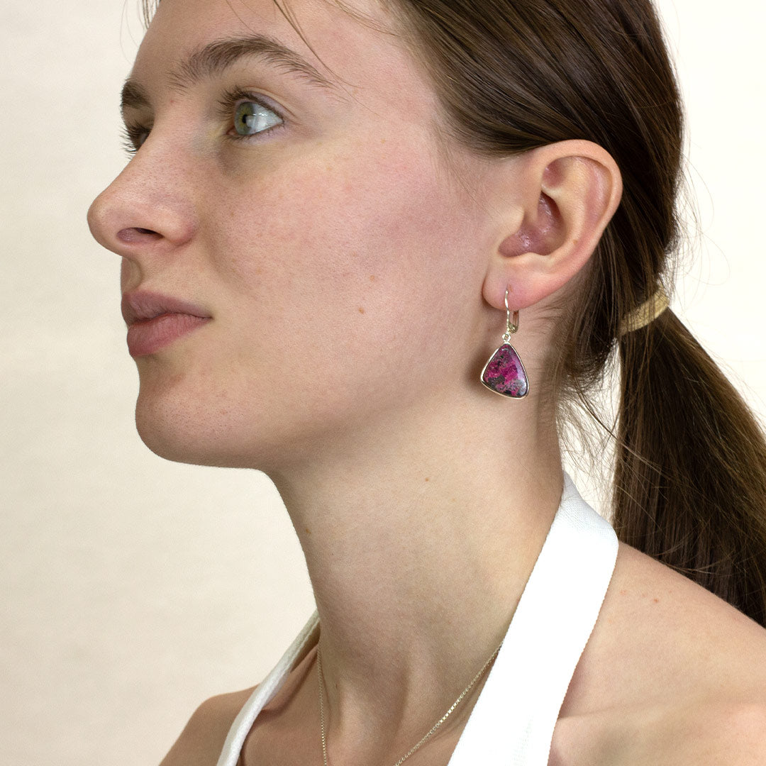 Cobaltian Calcite Drop Earrings