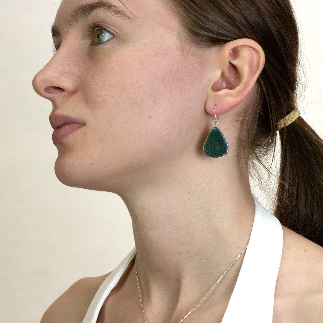 Moss Agate Drop Earrings