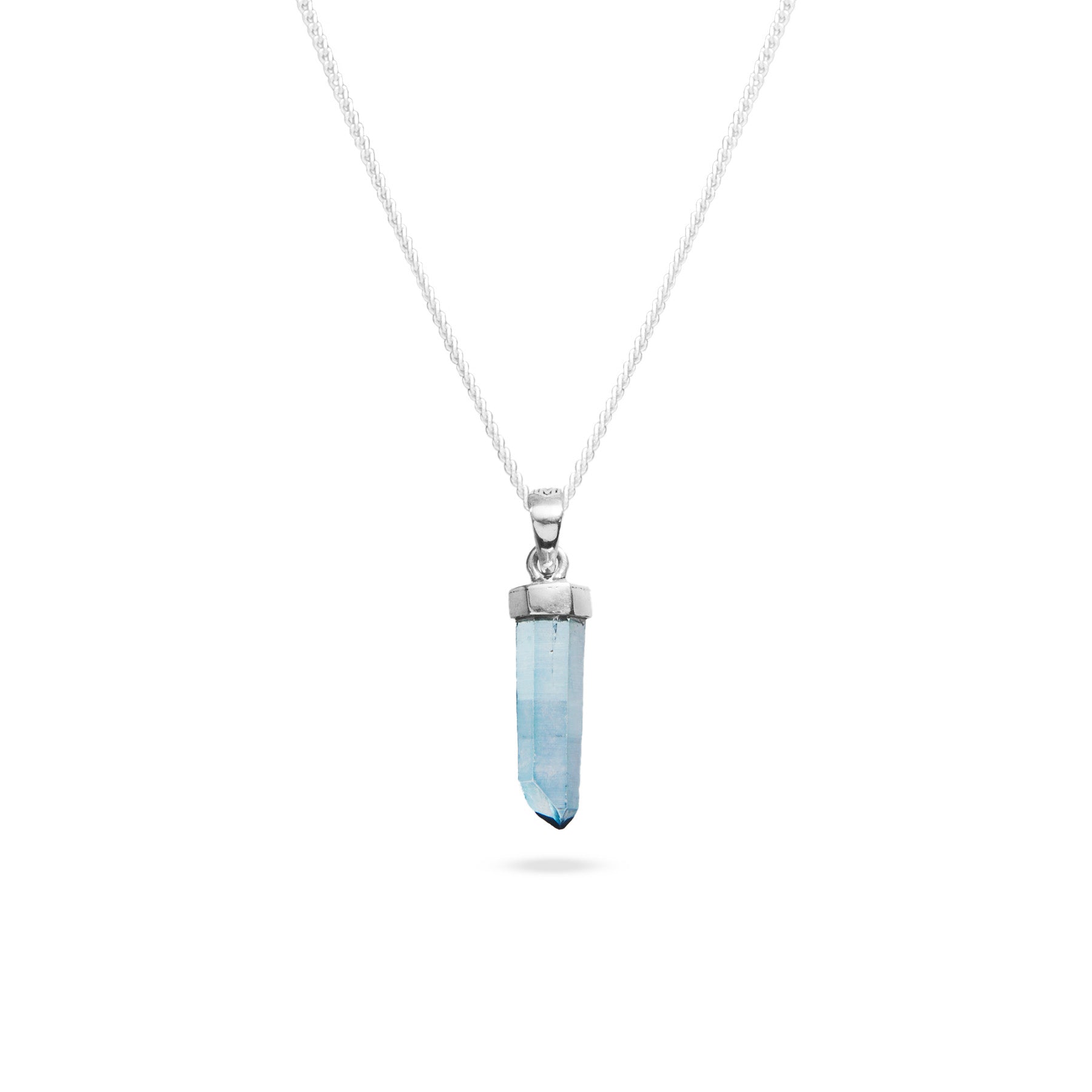 aqua aura pencil cap drop pendant