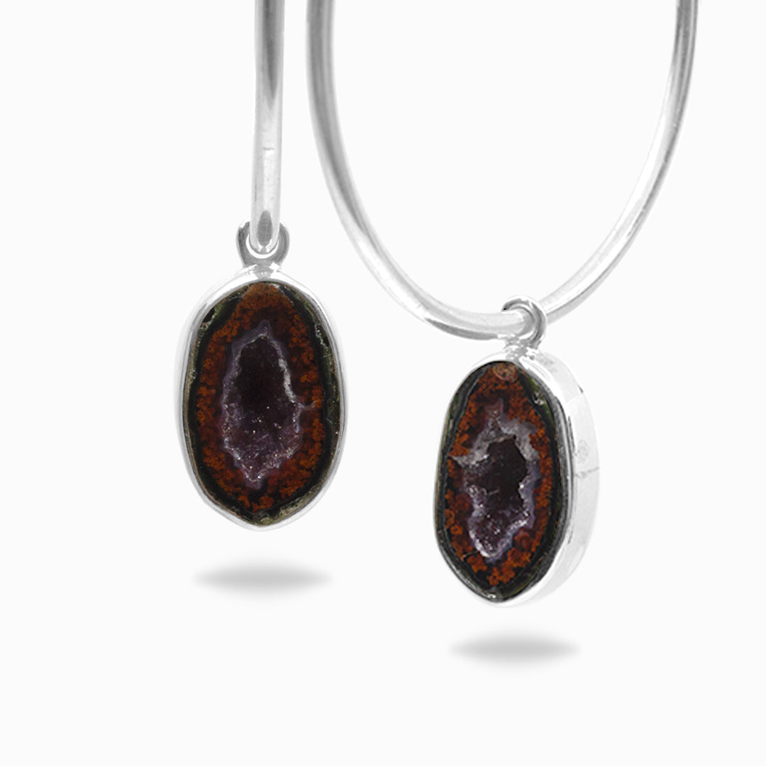 Agate Geode Hoop Charms