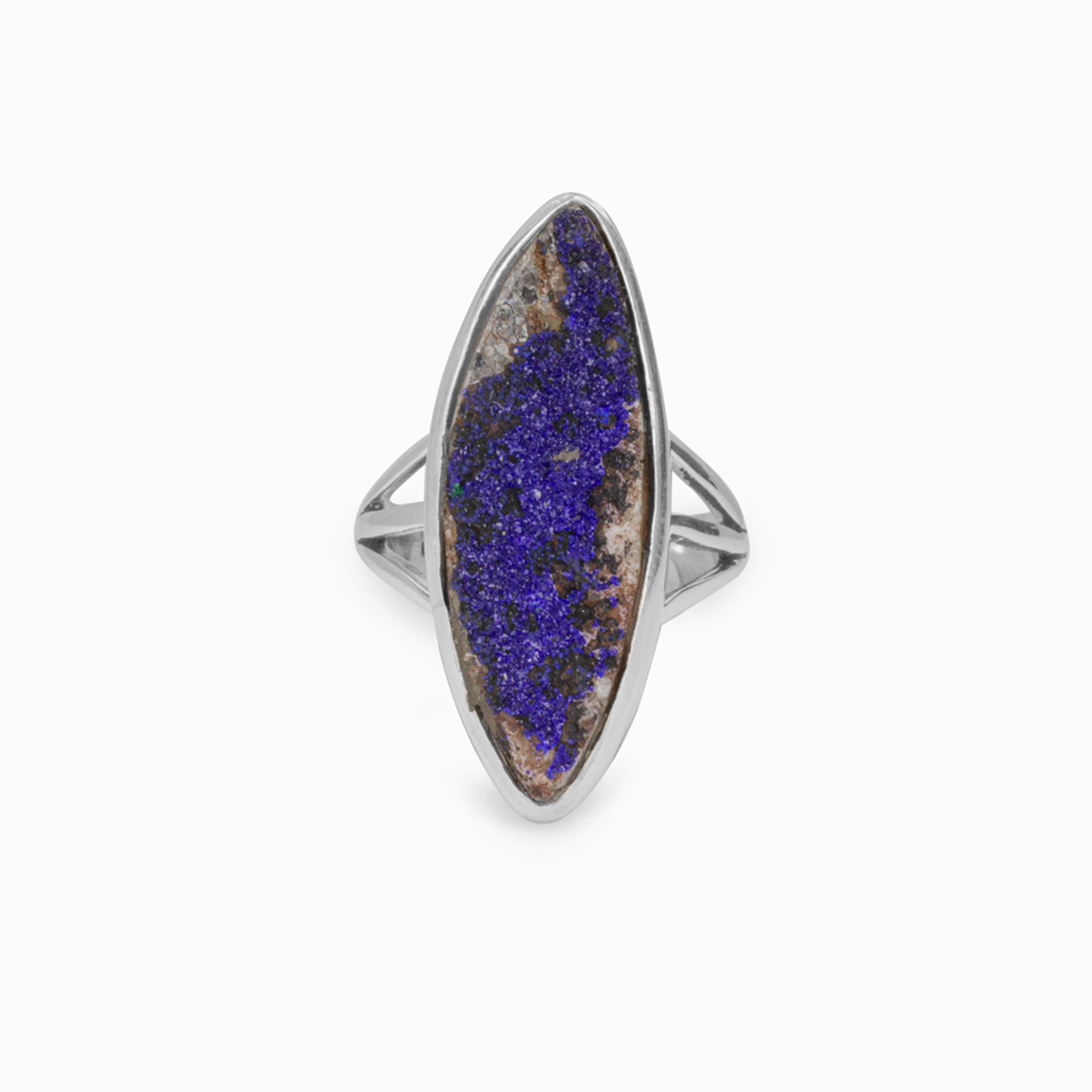 druzy azurite ring
