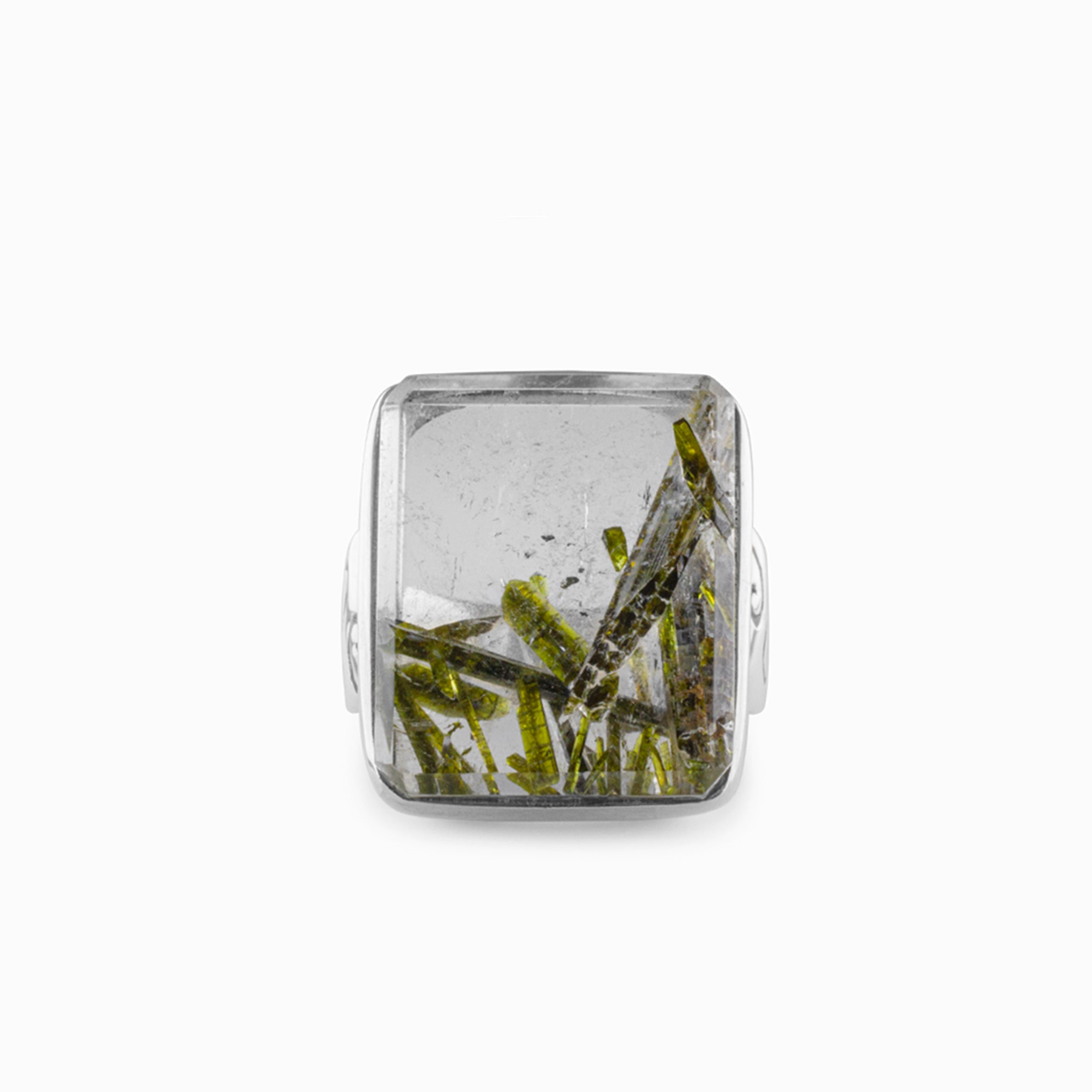 epidote in quartz ring
