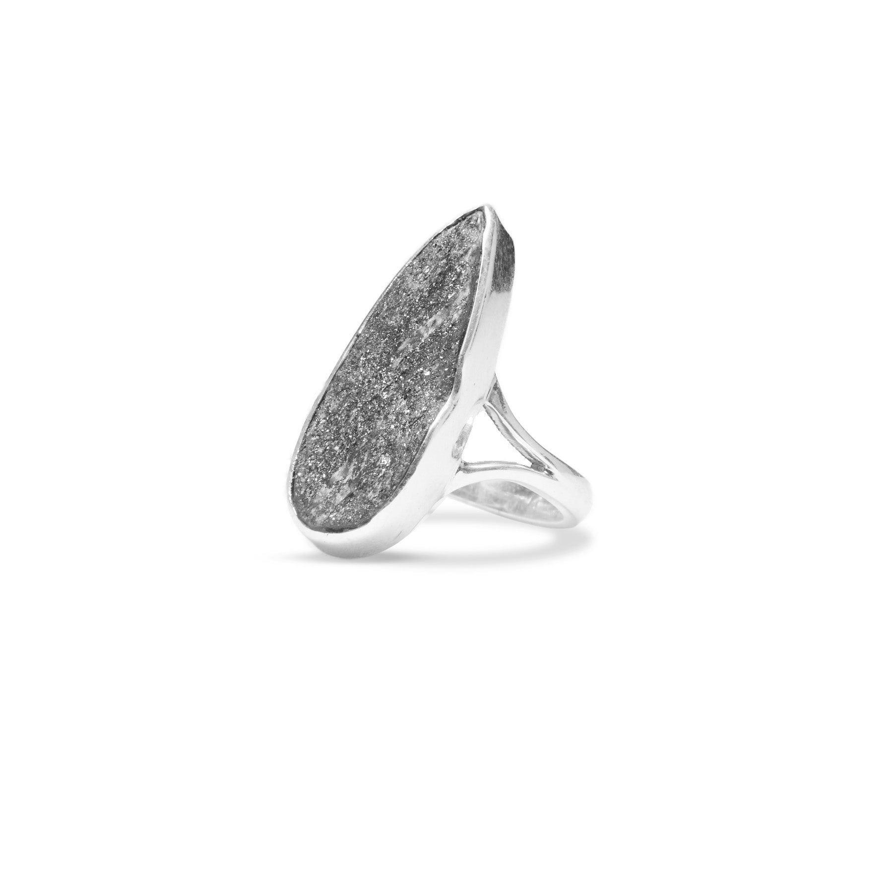 Specular Hematite Ring side angle