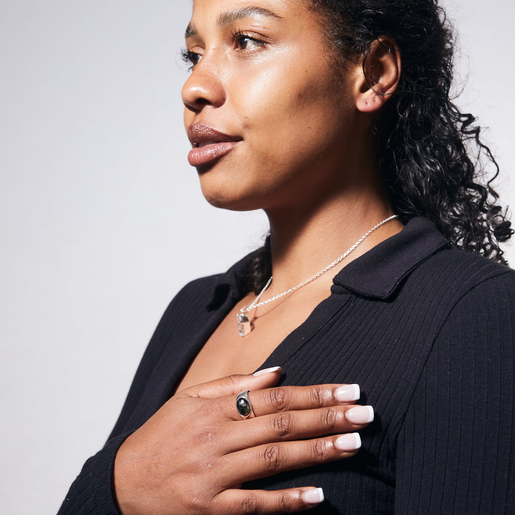 Apache Gold Ring on model