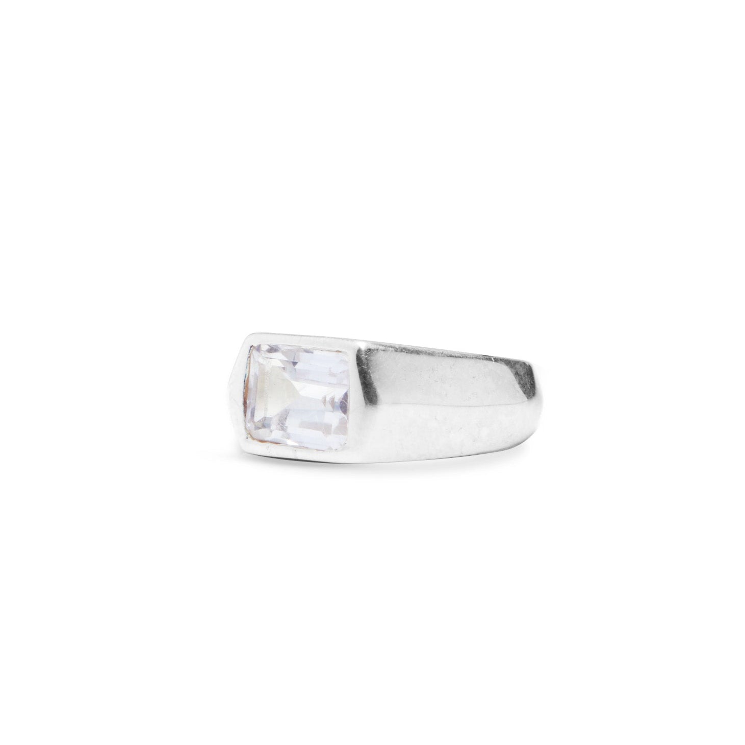 Clear Quartz Ring side angle