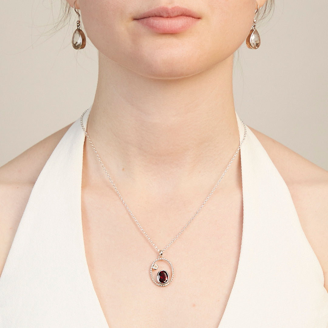 Garnet & Moonstone Necklace
