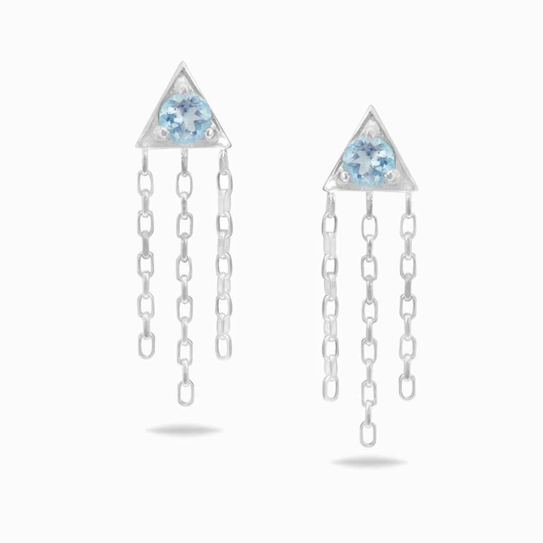 Blue Topaz Stud Earrings