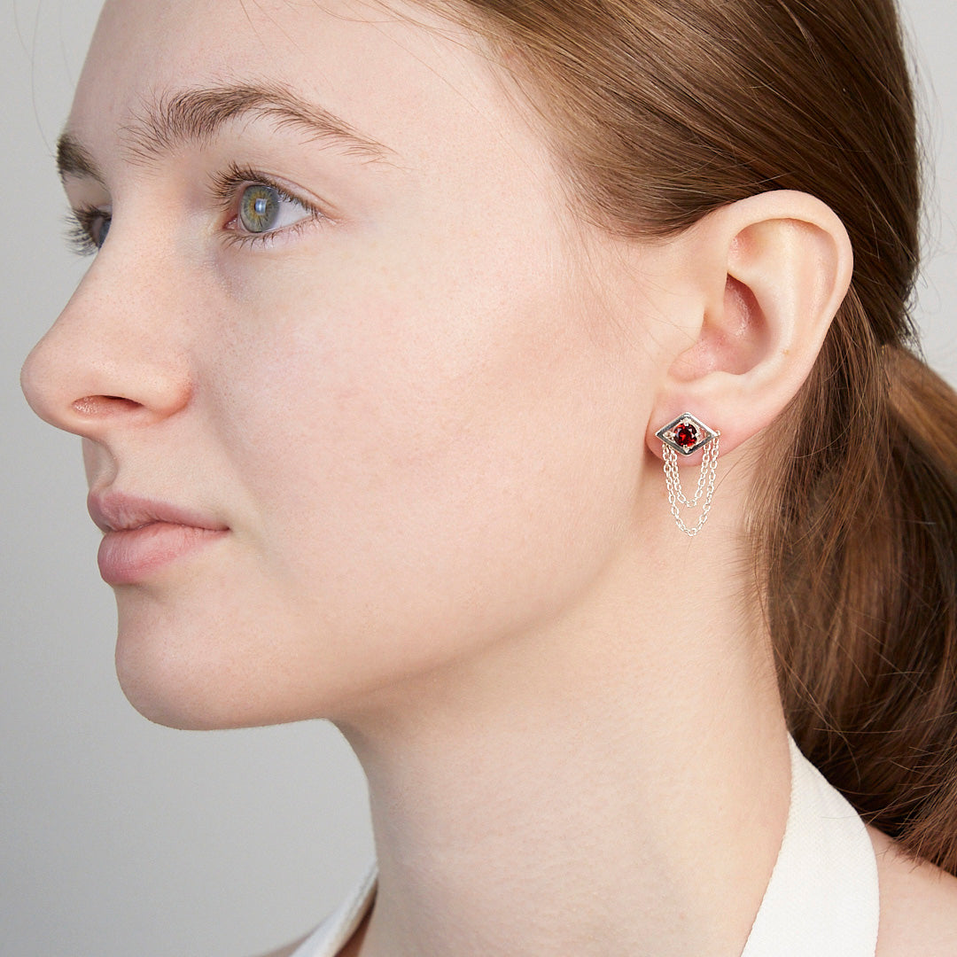 Garnet Stud Earrings