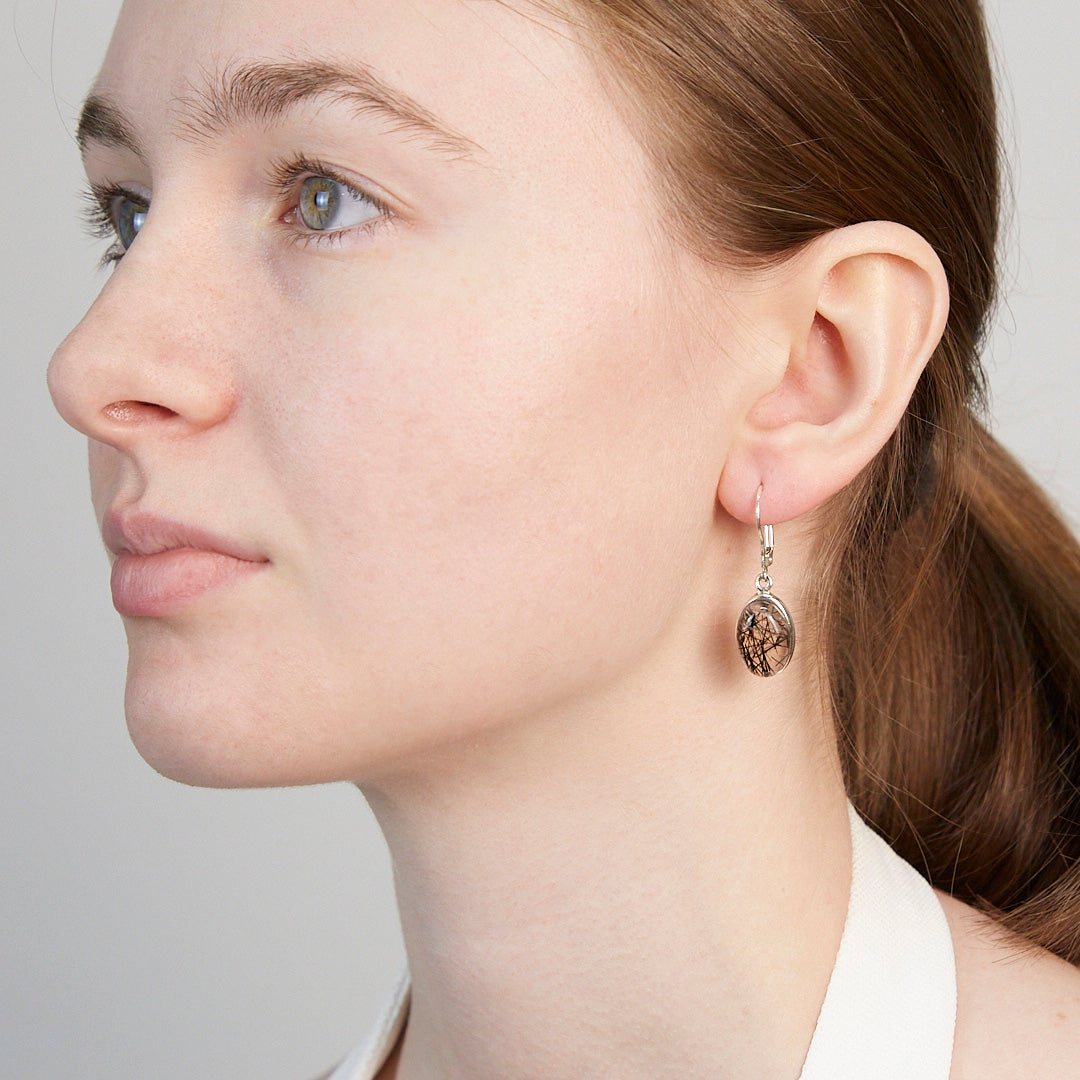 Tourmalinated Quartz Drop Earrings