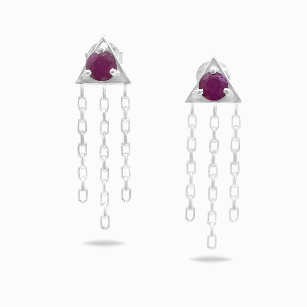 Star Ruby Stud Earrings