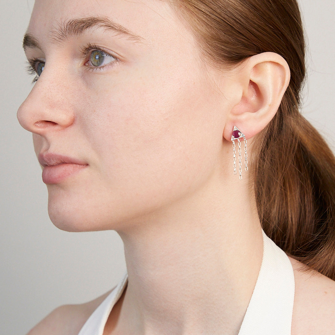 Star Ruby Stud Earrings