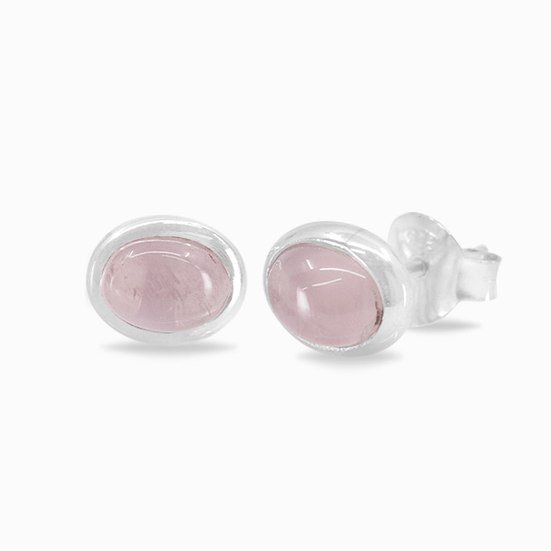 Rose Quartz Stud Earrings