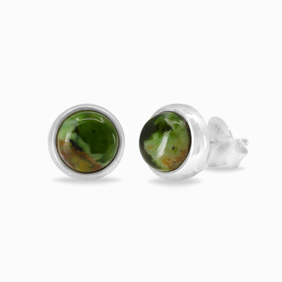 Chrome Chalcedony Stud Earrings