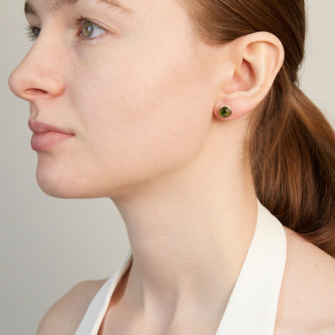 Chrome Chalcedony Stud Earrings