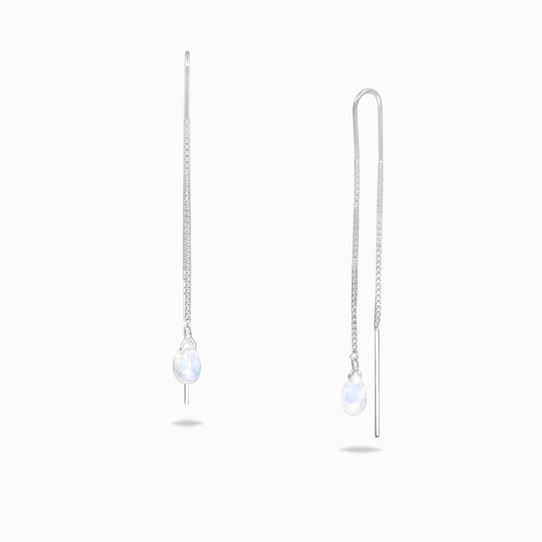 Rainbow Moonstone Drop Earrings