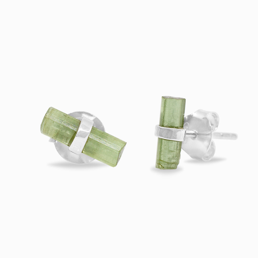 Green Tourmaline Stud Earrings