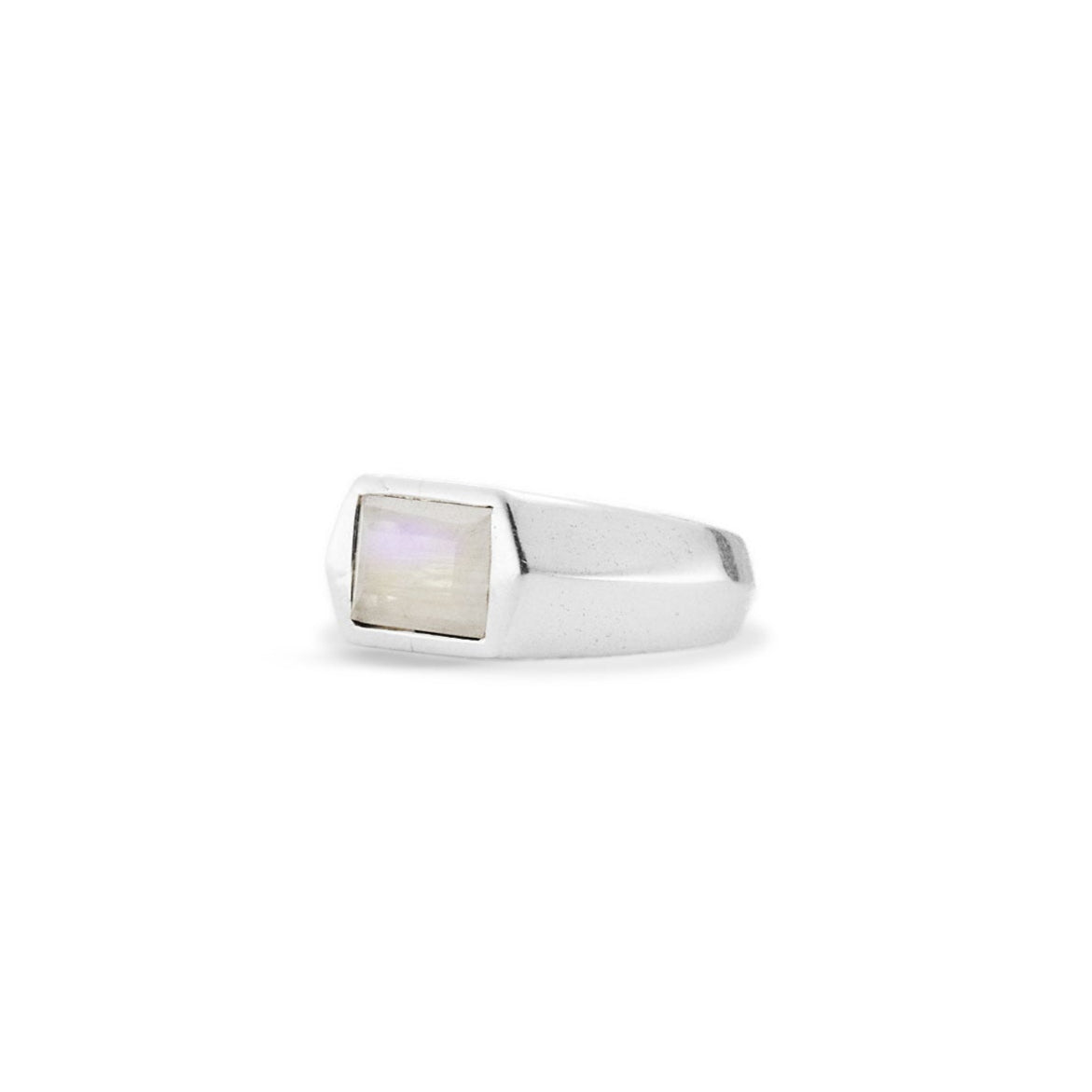 Rainbow Moonstone Ring side angle
