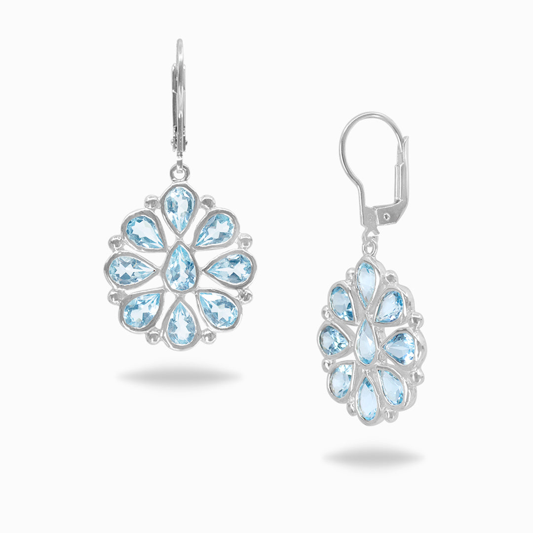 Blue Topaz Drop Earrings