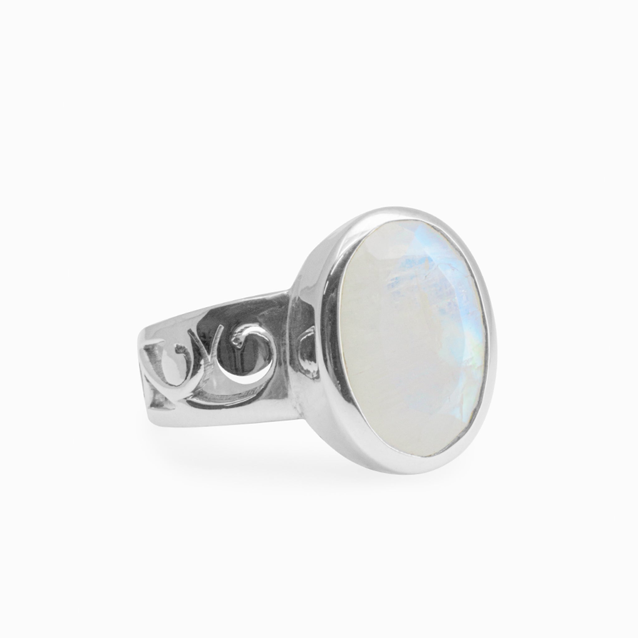 Rainbow Moonstone Ring