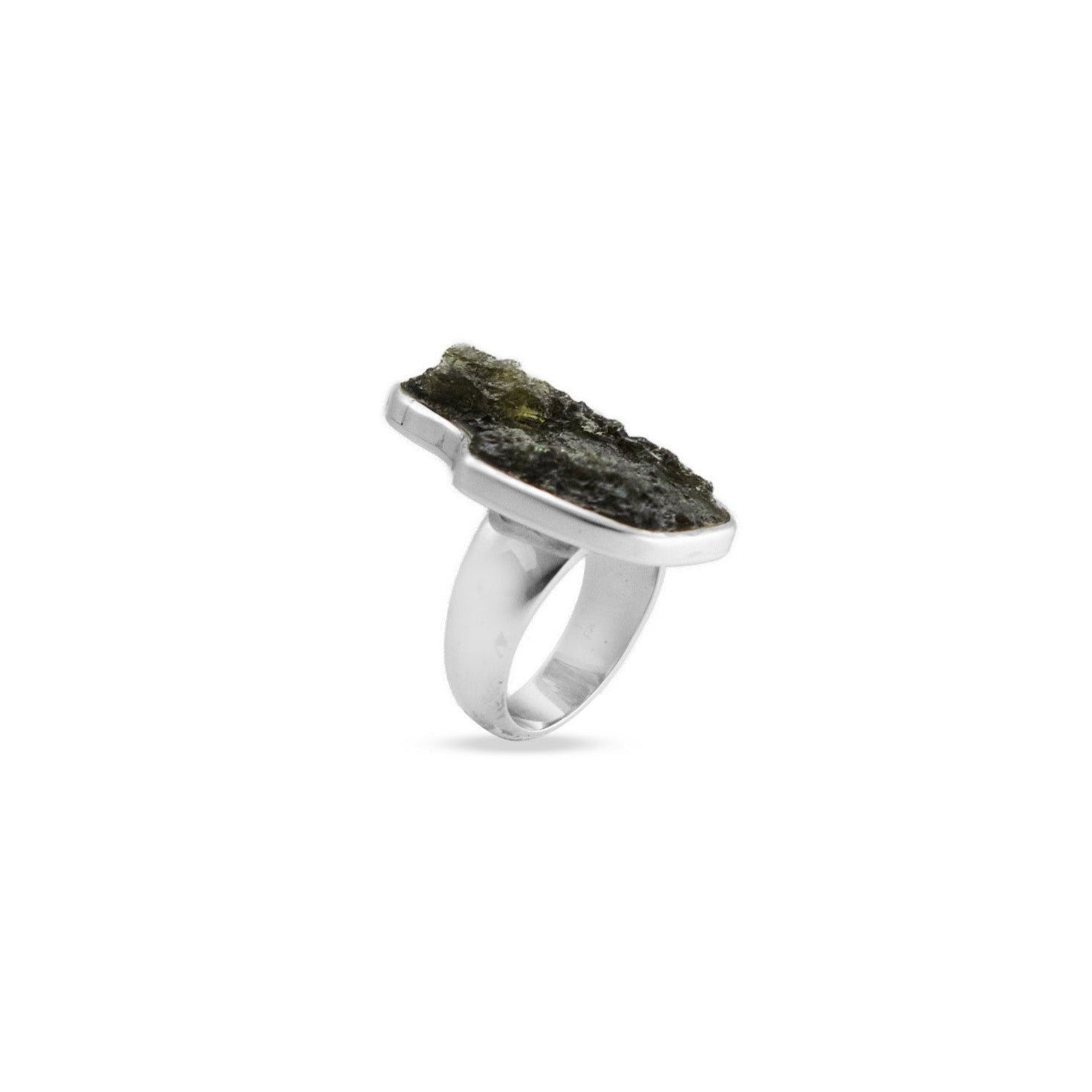 Moldavite rough freeform Ring
