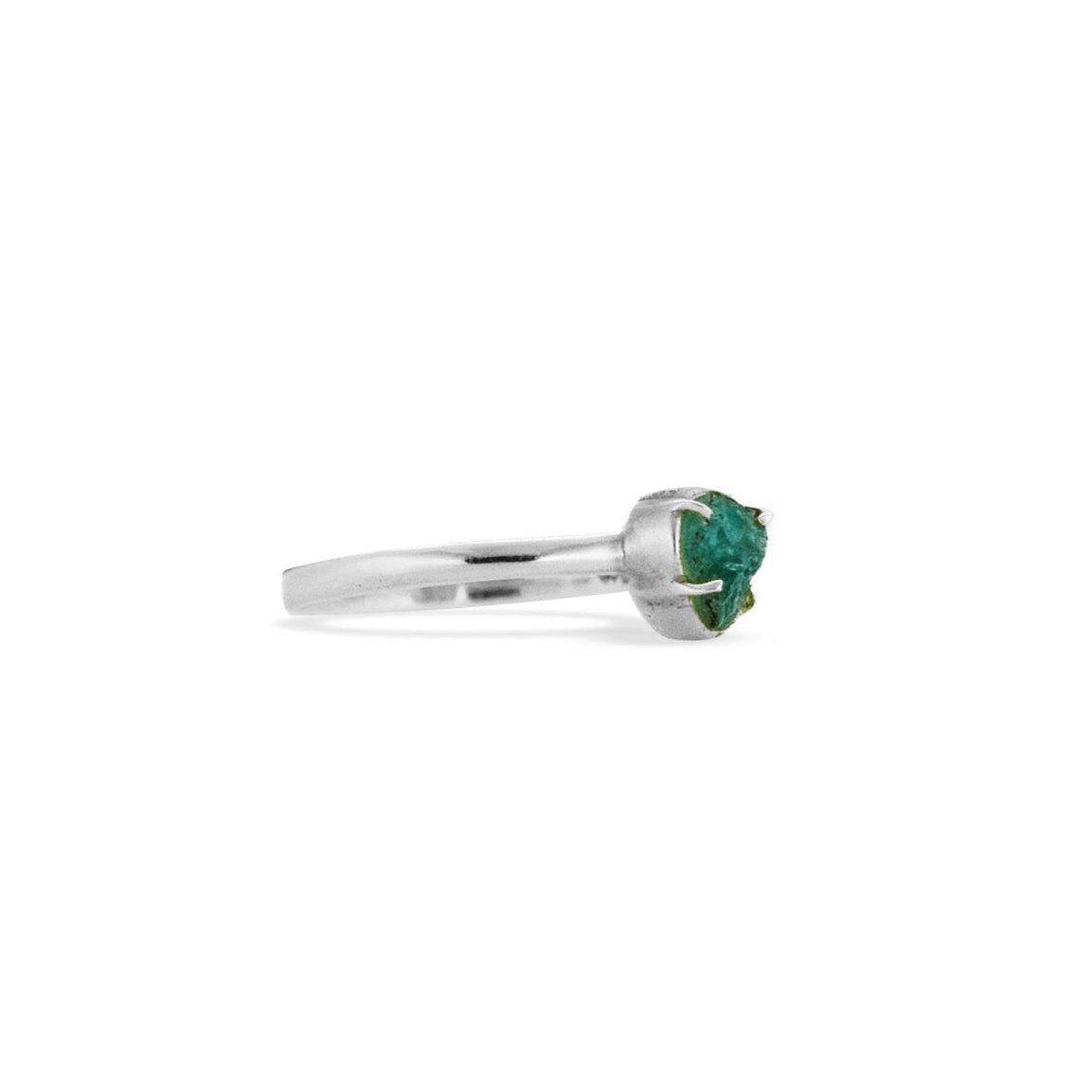 Emerald rough freeform claw set Ring
