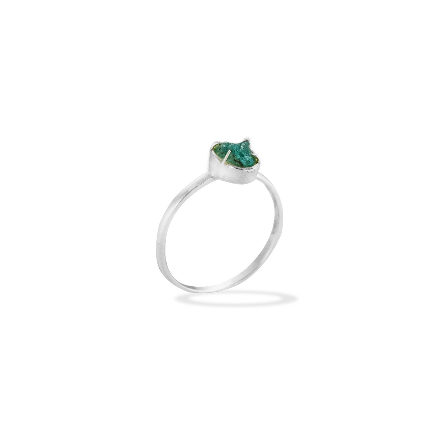 Emerald rough freeform claw set Ring