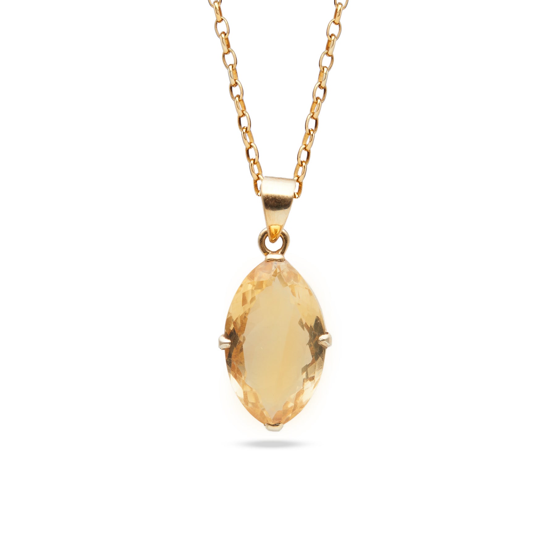 Citrine faceted marquise claw Necklace
