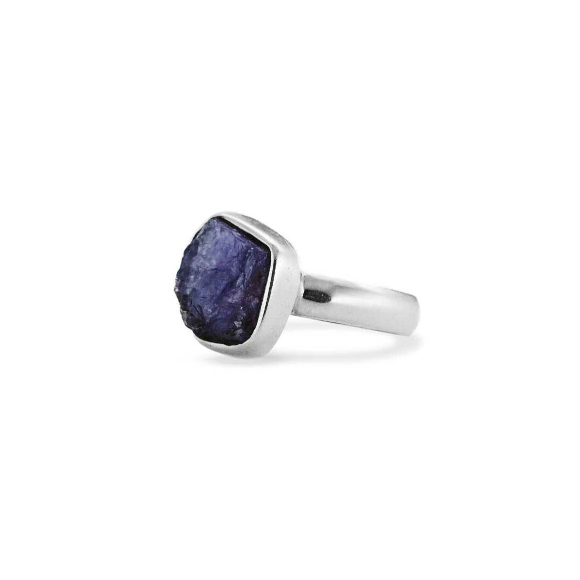 Tanzanite rough freeform bezel set Ring