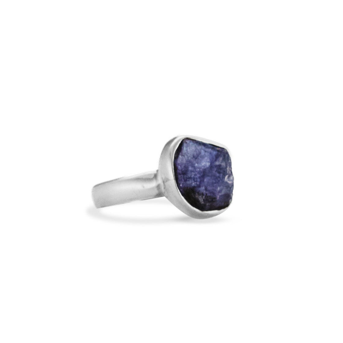 Tanzanite rough freeform bezel set Ring