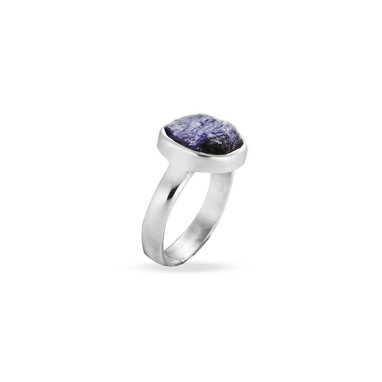 Tanzanite rough freeform bezel set Ring