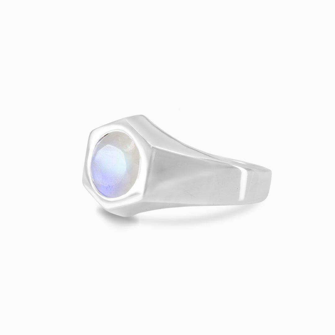Rainbow Moonstone Ring