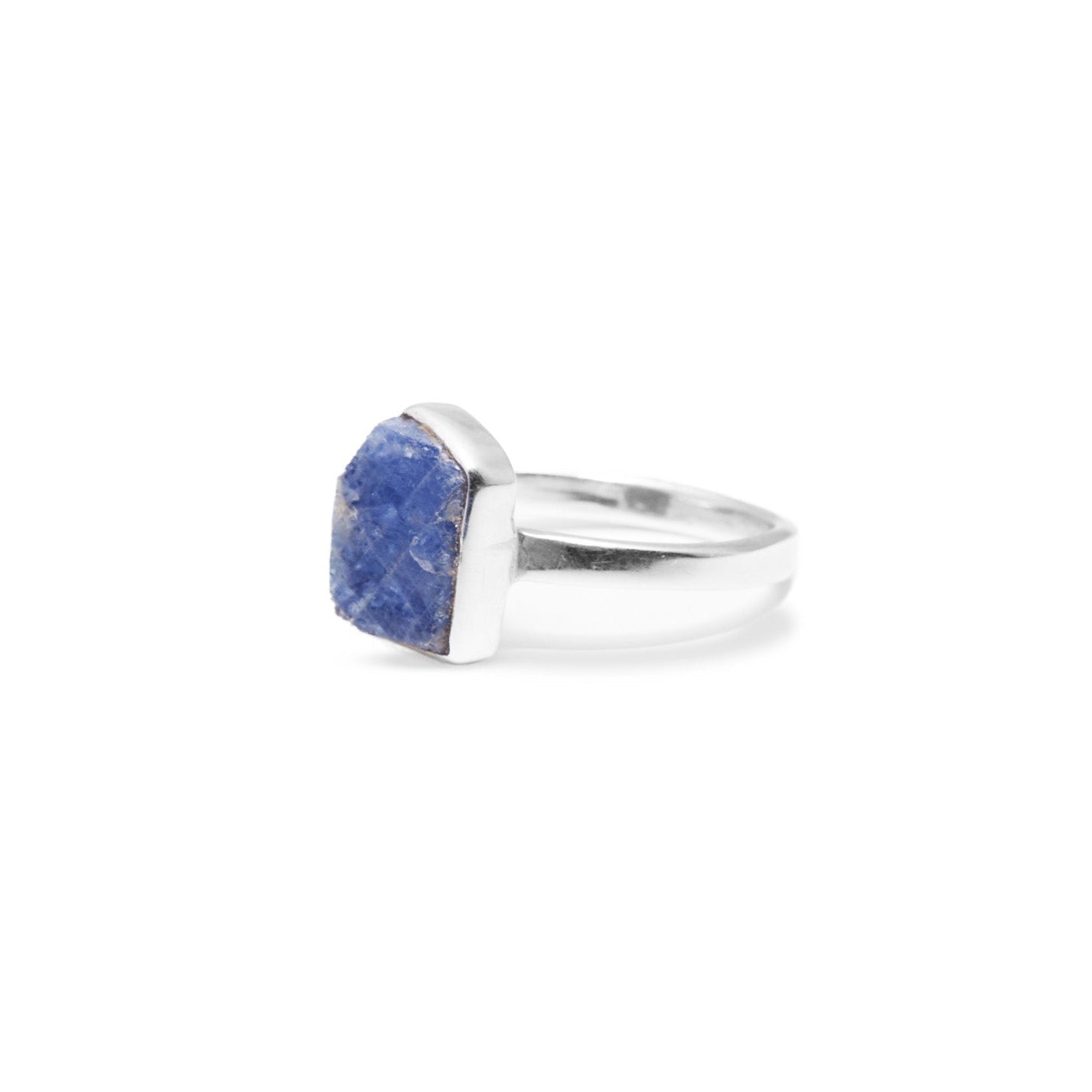Sapphire rough freeform bezel set ring Ring