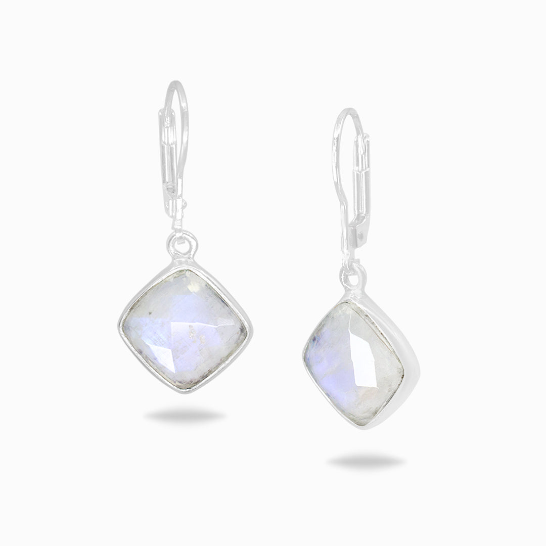 Rainbow Moonstone Drop Earrings