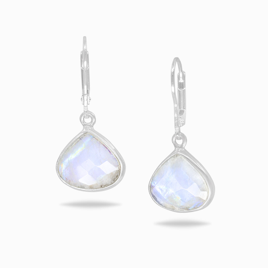 Rainbow Moonstone Drop Earrings