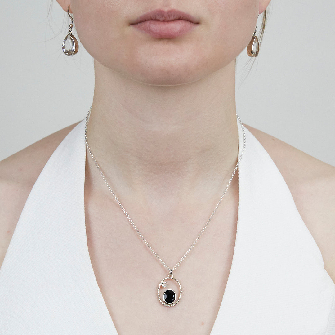 Black Onyx & Moonstone Necklace